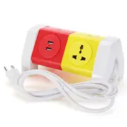 Alardor ALD-2W4KLU 250V Rotating Socket Intelligent Patch Panel USB Plug Board Power Strip 7184 EU PLUG