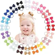 [choicbaby] Baby Hair Bobbles with Bows for Toddlers - 2 Inch Elastic Ponytail Holder Small Hair Bobbles for Baby Girls Toddlers Hair Accessories 40 Pieces