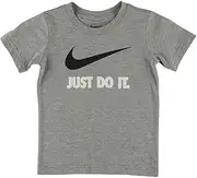[Nike] Just Do It Swoosh Logo Tee Boys Active Shirts & Tees Size 5, Color: Grey
