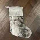 New Pottery Barn Kids gray grey ombre Faux Fur Christmas Stocking Mono Beckett