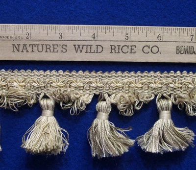 Fancy Tassel Trim Ivory Gold Taupe 78" Long NEW Sewing Crafts