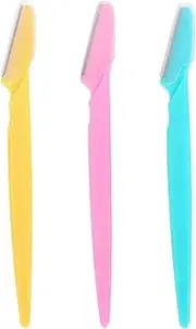 Keep in Style Eyebrow Razors – Facial Hair Remover - Eyebrow Shaper, Dermaplaning - Steel Safety Blades - Ergonomic Painless Exfoliating Shaver for Women & Men w/Precision Cover (Multicolor, 3 PCS)
