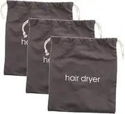 Ipetboom 3pcs Canvas Hair Dryer Bag Straightener Holder Bag Drawstring Hair Tool Pouch Straightener Storage Pouch Straightener Storage Bag Drawstring Bag Safe Storage Container Cloth