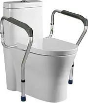 Toilet Safety Frame, Portable Bathroom Safety Rail, Non Slip Heavy Duty Assist Handrail with Height Adjustable Legs Ideal Toilet Aid, for The Elderly Limited Mobility