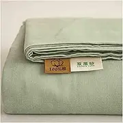 Flat Bed Sheet Twin Full Queen Size - 1 Flat Sheet Only - Extra Soft Comfy and Breathable Gauze Cotton Top Flat Sheet for Women and Men(Green,160x230cm)