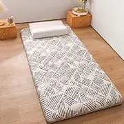 Japanese futon Mattress, Soft Sleeping pad for Adults, Portable Foldable Camping mat, Dormitory Room Bed, Full Size.(B,180x200cm)