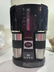 Gevalia Kaffe Coffee Maker Programmable w/ 3 Stainless Steel Travel Mugs New Box
