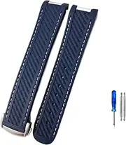 [ACAECMGGFP] 20MM Rubber Silicone Watch Strap Fit For Omega Seamaster 300 AT150 Aqua Terra Ultra Light 8900 Steel Buckle Watchband Watch clasp