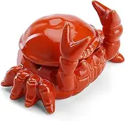 Crab Ashtray, 4.5x3.1x3.2 Inch Anti-Fly Ashes Ceramic Ashtray with Lid, Easy to Use with Lid, For Living Room Home Decoration Art Gift Supplies, Crab, with