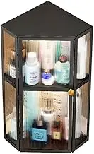 WuDLi Bathroom Corner Shelf, No Punching Washbasin Cosmetics Rack, Wall Storage Cabinet, Wall Mounted Tall Cabinet, Floating Shelf (Color : Black, Size : 30 * 30 * 42cm)