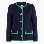 NWT-0-J.Crew Factory Tipped lady jacket in basketweave