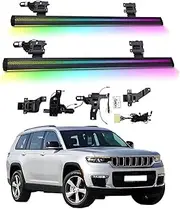 BJOHQ Electric Running Boards Compatible for Jeep Grand Cherokee 2012-2022 with Light, SUV, Off-Road & Pickup Trucks - Retractable Truck Steps & Nerf Bars