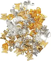 NOLITOY 60pcs Women Beads Hair Barrettes Glitter Ponytail Braids Bracelet Charms Butterfly Buns Dreadlocks Locket of The Lid Braid Rings Braid Accessories Braid Jewelry Metal