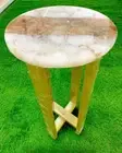 White Agate Stone Center Sofa & Coffee Table Handmade Furniture Gemstone Decors
