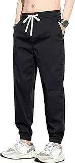 [Aosufei] Men's Baggy Drawstring Casual Jogger Pants Solid Lightweight Outdoor Trousers Comfort Summer Hiking Pants