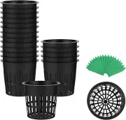 25 Pcs 4 Inch Garden Slotted Mesh Net Cups, Heavy Duty Hydroponic Cups Mesh Pots