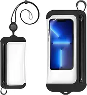 BONE Waterproof Phone Pouch, IPX8 Waterproof Phone Case for Swimming Dry Bag Underwater with Lanyard for Snorkeling Boating Fishing Compatible with iPhone, Samsung Galaxy Pixel, Lanyard- Black
