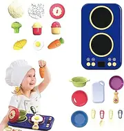 Children's Kitchen Role-Playing Toys, Pretend Play Cooking Set, Realistic Educational Game, Sound & Light Features, Interactive Playset, 9.84x6.02 Inches, Nursery, Boys & Girls