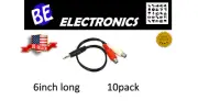 10x 6 inch 3.5mm Stereo Plug to 2xRCA-F Cable