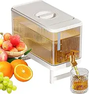 Fridge Water Dispenser - 4.5L Large Capacity Drink Container | Cold Drink Dispenser with Raised Base, Tap and Timer, Raised Kettle for Juice, Filtered Water, Refrigerator