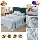 Cotton Percale Twin Sheets Set - Breathable, Soft & Stylish Sky Blue Bedding