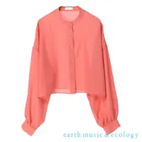 在飛比找蝦皮商城優惠-earth music&ecology 微透明無領短版工裝長