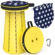 Upgraded Folding Stool Portable Telescoping Stool with Seat Cushion & Bag, Co...