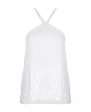 sequin halterneck top XS White