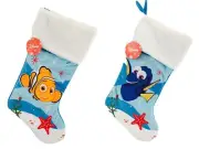 Lot 2 Disney Finding Nemo & Dory Plush White Blue Yellow Christmas Stockings