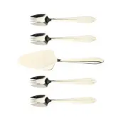 NEW Splayds Stainless Steel Mirror Finish Cake Server & Splayd Set 5pce