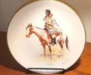 Frederic Remington, Retired piece, A Breed, Signed painting on Gorham fine china