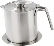 VINTORKY 1pc Oil Can Oil Strainer Filter Kettle Bacon Grease Container Versatile Kitchen Pot Oil Jug with Spout Cooking Filter Oil Grease Container with Strainer Silver Stainless Steel