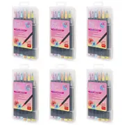 6x 12pc Legami Brush Markers Drawing Pen Pastel Colours Set Soft Tip