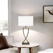 Chi Table Lamp in Antique Brass or Chrome