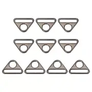 1.5" Adjuster Triangle with Bar Swivel Clip D Dee Ring Buckle, 10Pcs Dark Grey