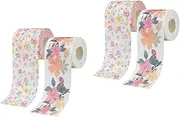 Garneck Sets Flower Pattern Toilet Paper Bulk Toilet Paper Rolls Standard Rolls Floral Printed Tissue for Home Rolls
