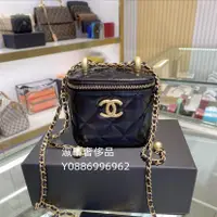 在飛比找蝦皮購物優惠-二手精品 CHANEL 香奈兒 黑色 小羊皮 雙金球 可調 