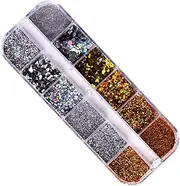 Baluue DIY Nail Art Shimmer Sequins 1 Box of Colorful Glitter Pieces for Ladies' Nail Shine