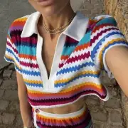 NWT Missoni zig zag terry cropped polo shirt IT 40/S