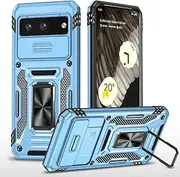 [GOKIKASIYI] for Pixel 7a Case, Shockproof Bumper Case for Pixel 7a, with Sliding Camera Cover for Google Pixel 7a Case, Military-Grade Protection for Google Pixel 7a Phone Case, Sky Blue