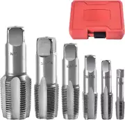 6-Piece NPT Pipe Tap Set, 1", 3/4", 1/2", 3/8", 1/4", 1/8" Taper Taps