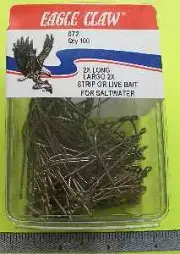 Eagle Claw 72-2 #2 100Ct Extra Long Bronze Hooks