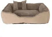 Dog Bed | Pillow Cushion Sofa-Style Living Room Couch Pet Bed for Dogs & Cats/Brown/Three Sizes (Size : 75x59x22cm)