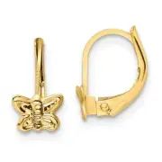 *BRAND NEW* 14k Yellow Gold Madi K Polished Flower Leverback Earrings