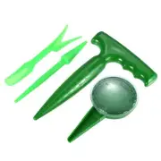 Sowing Dispenser Set, Hand Dibber and Weeder Tool Sowing Dispenser, Green 4pcs