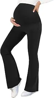 [Peauty] Loose Fit Over The Belly Maternity Flare Pants/High Waisted Bell Bottom Leggings Yoga Casual Work