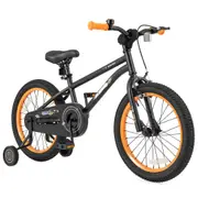 Costway 46cm Bike Bicycle w/Removable Training Wheels Adjustable Saddle & Safe Reflectors Non-Slip Black