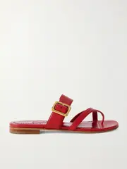[Manolo Blahnik] Manolo Blahnik - Thalusa Leather Sandals - Red - IT37 IT 37 Red