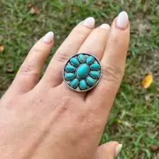 Turquoise Round Concho Ring