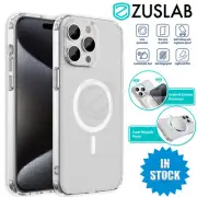 For Apple iPhone 15 Pro Max Plus Case Zuslab Clear Magnetic Shockproof Cover